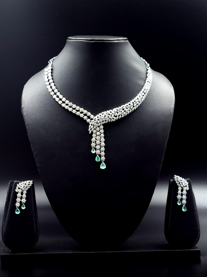 Trendy American Diamond Necklace Set