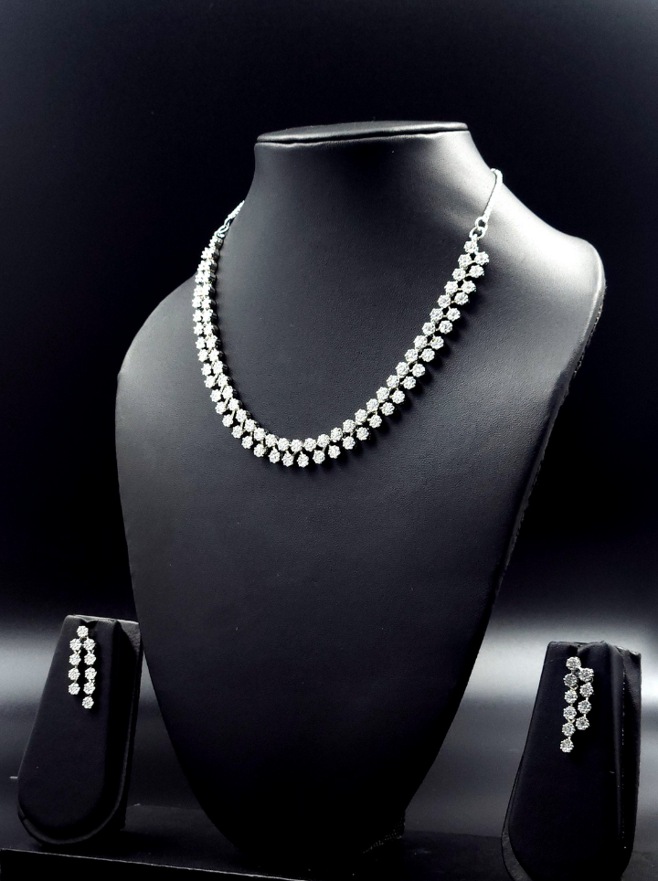 White Stones/AD Diamond Necklace