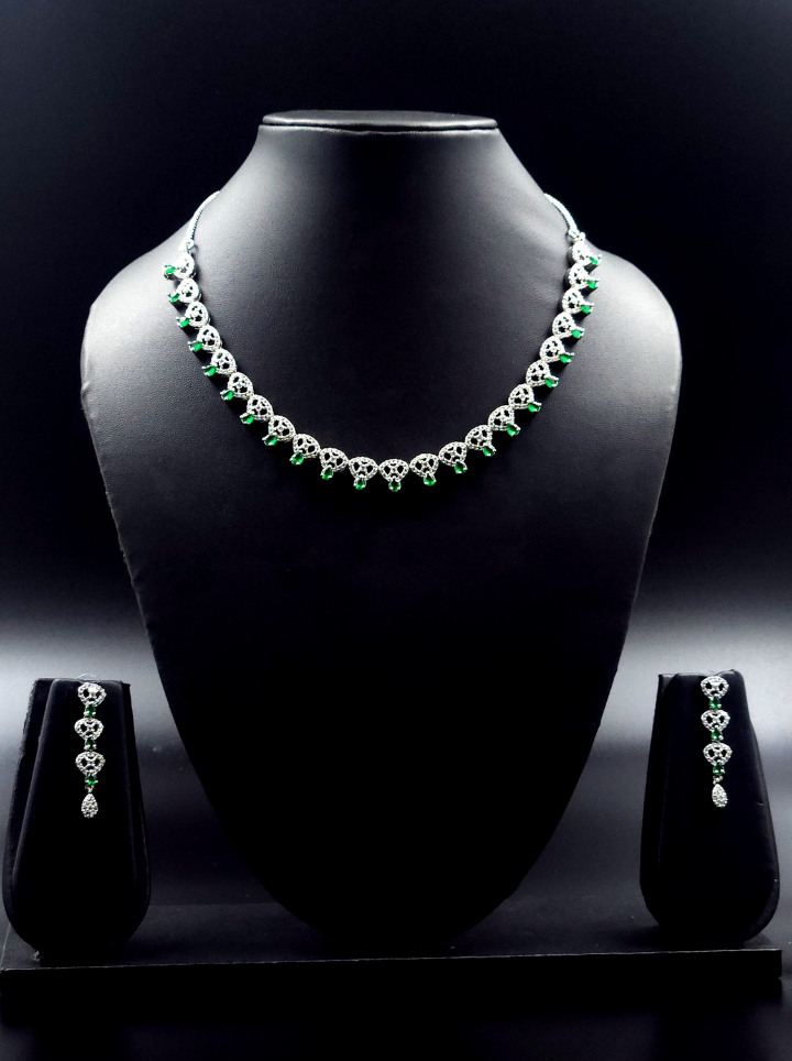 Emerald Stones Diamond Necklace