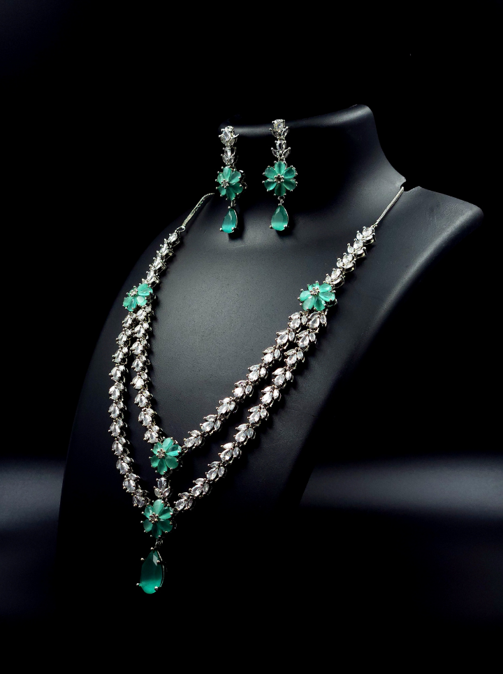 Two layered Emerald Necklace