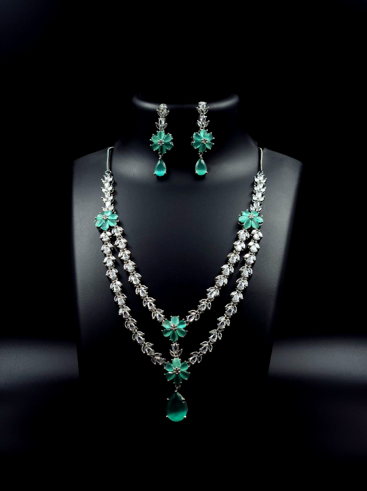 Two layered Emerald Necklace