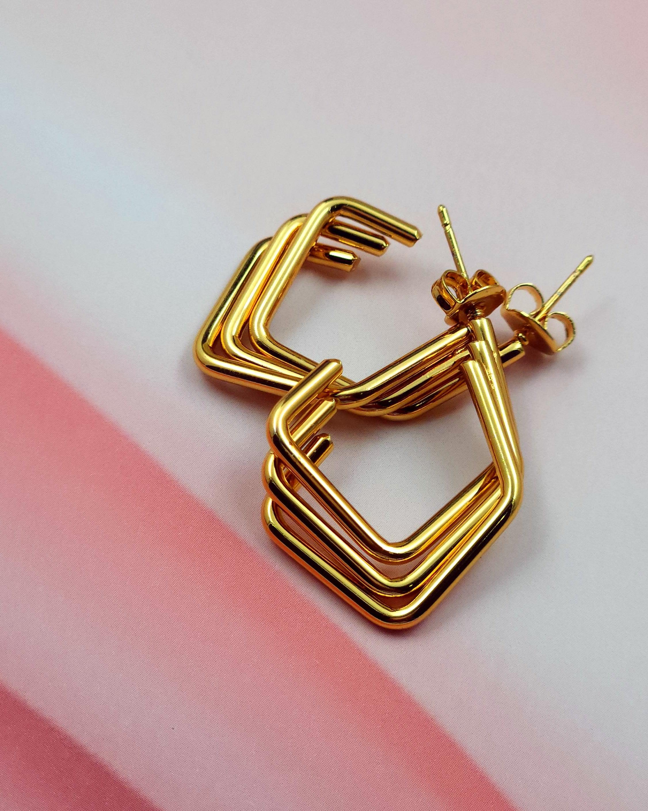 Elegance Hoops Gold Earrings