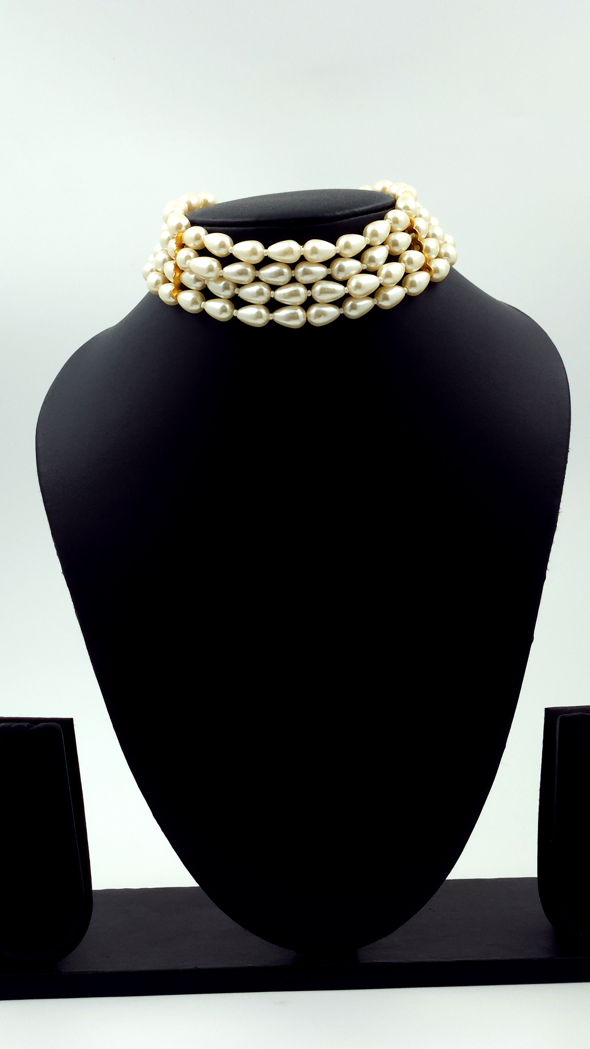 Golden 4 Layer Pearl Choker