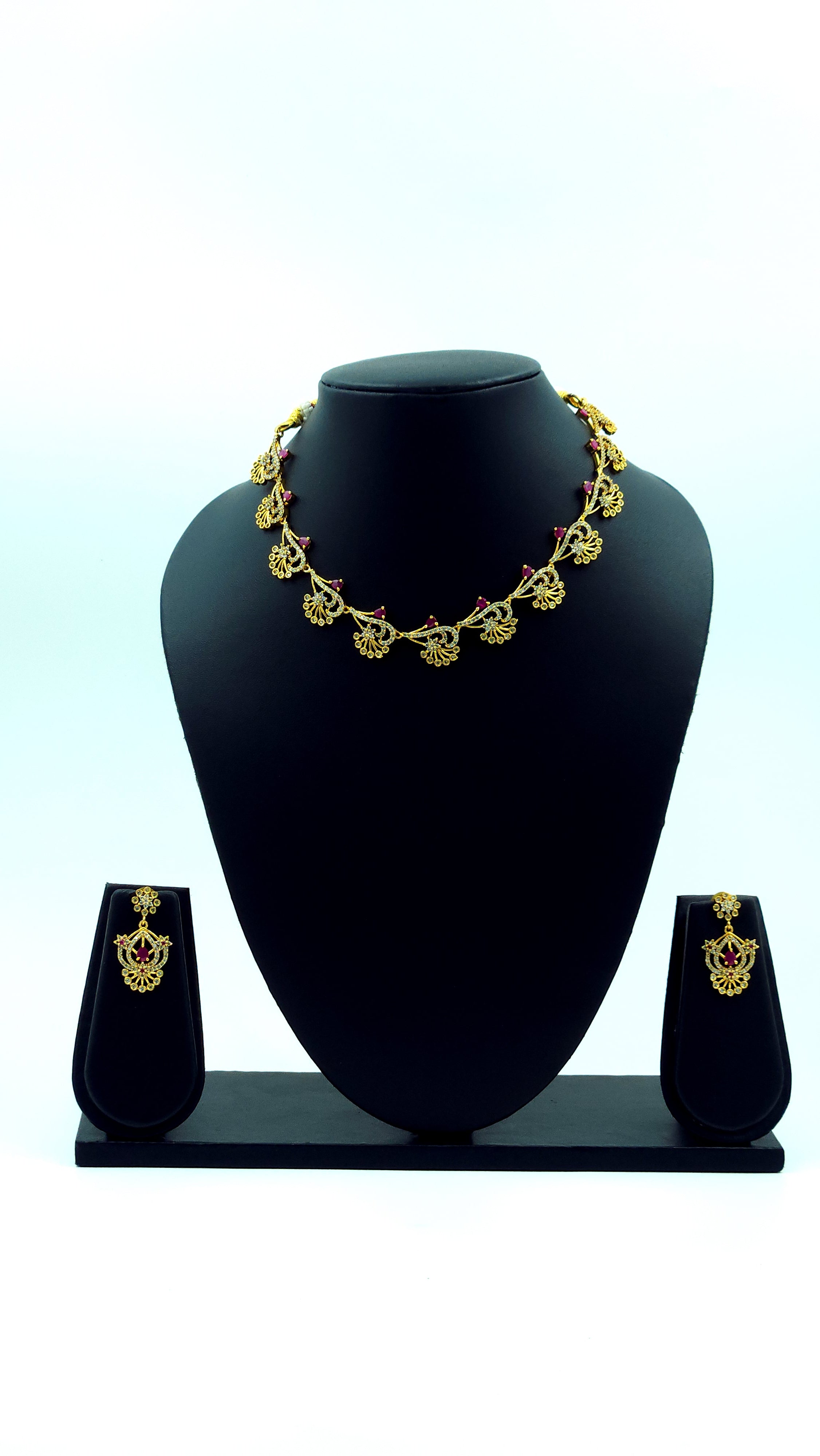 AD Replica Gold Necklace Red
