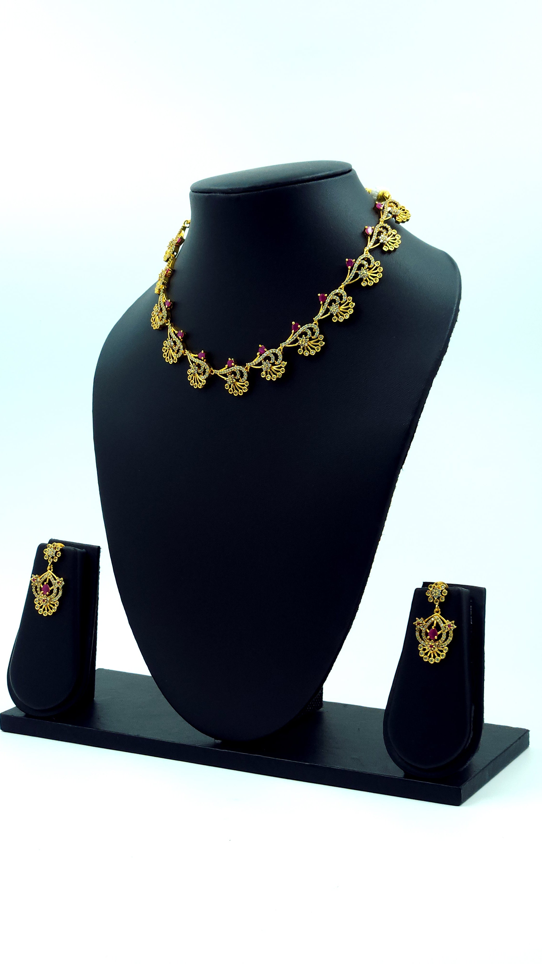 AD Replica Gold Necklace Red