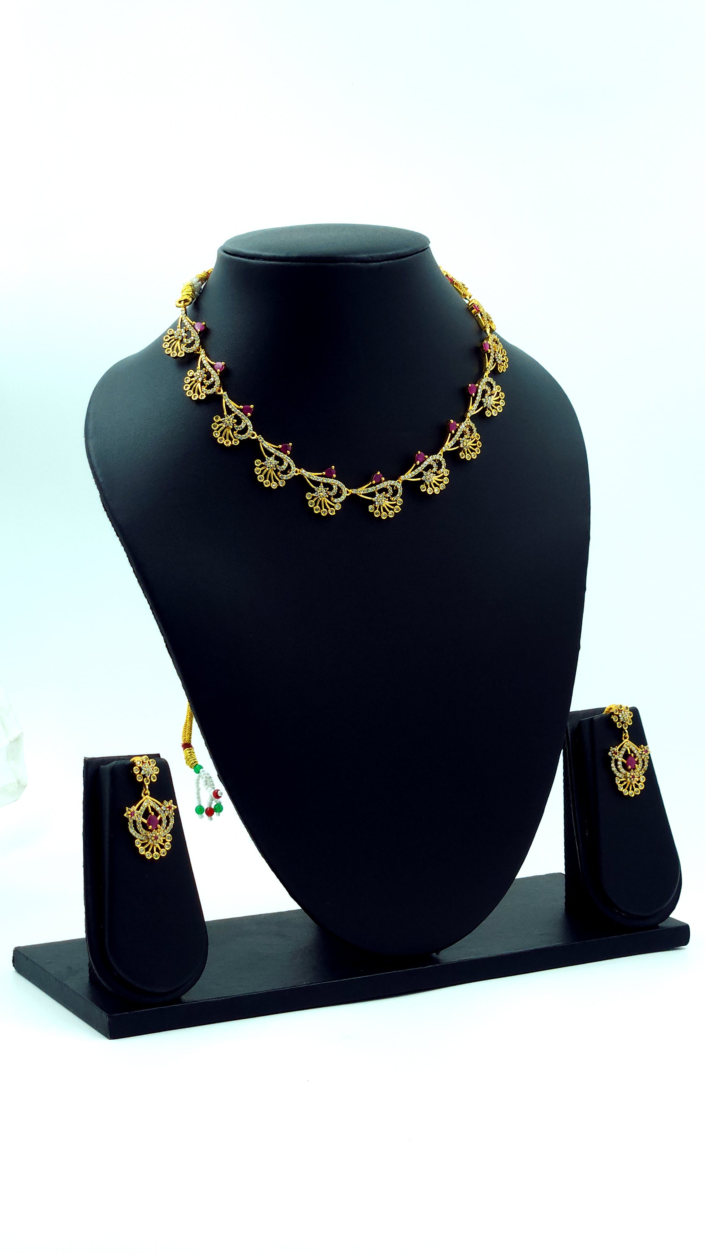 AD Replica Gold Necklace Red