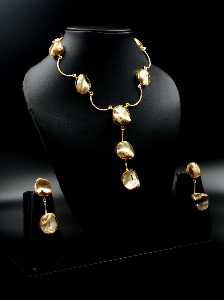 Raw Stone Necklace with beautiful long pendent