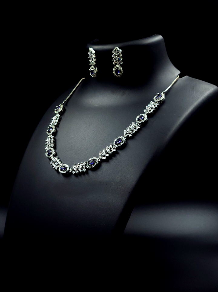 Small Stone Sapphire Necklace set