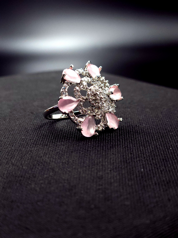 Pink Dimond Adjustable  Ring