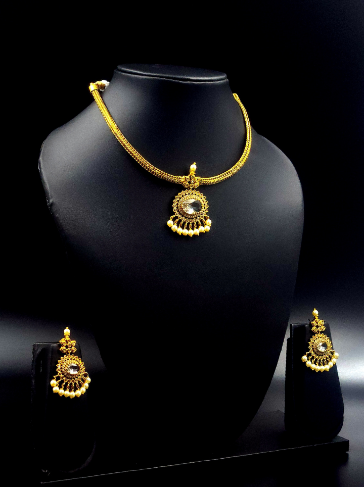 Ruby Pendant Necklace Set