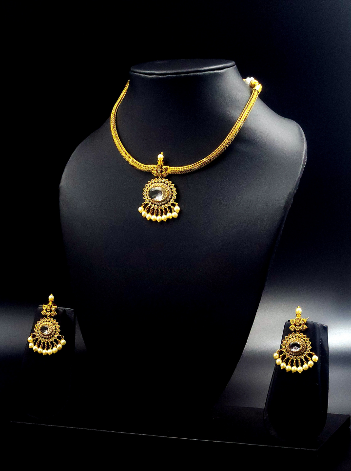 Ruby Pendant Necklace Set
