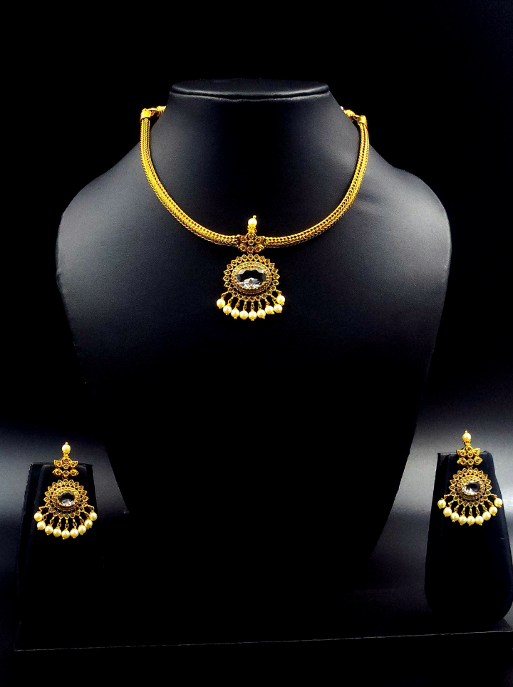 Ruby Pendant Necklace Set
