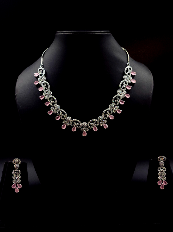 Rose Diamond Necklace Set