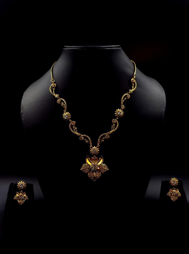 Gold Plated Red Drop Pendent