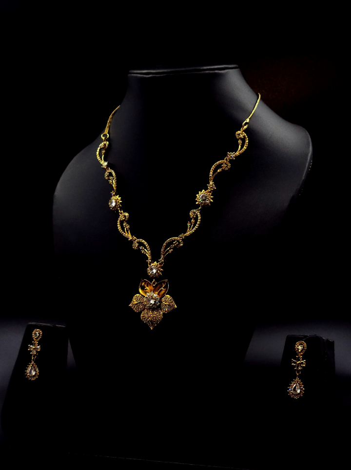 Gold Plated Red Drop Pendent