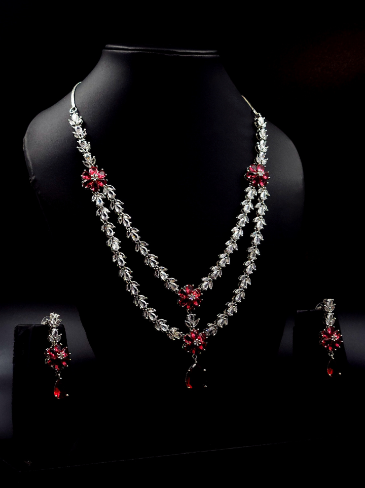 Two Layerd Ruby Nacklace Set