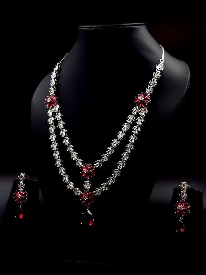 Two Layerd Ruby Nacklace Set