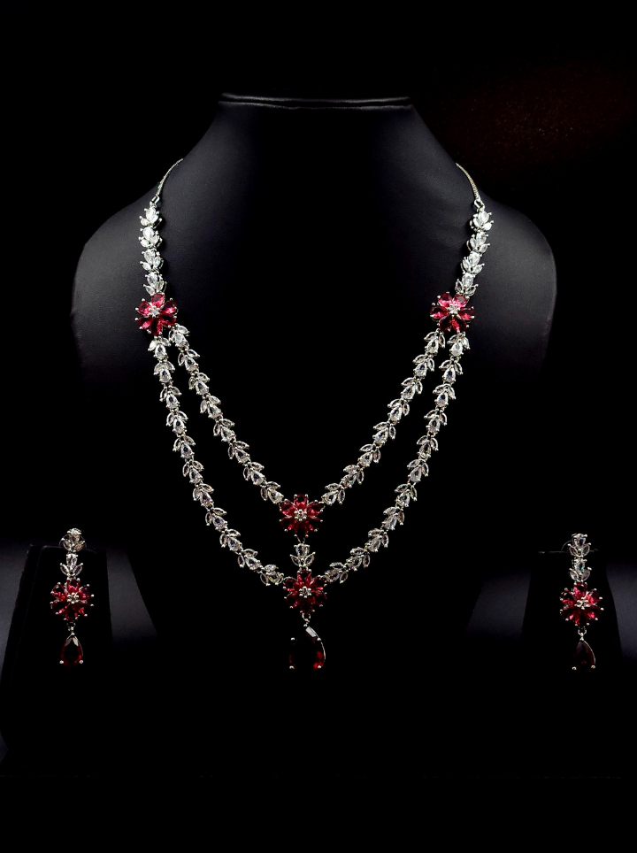 Two Layerd Ruby Nacklace Set