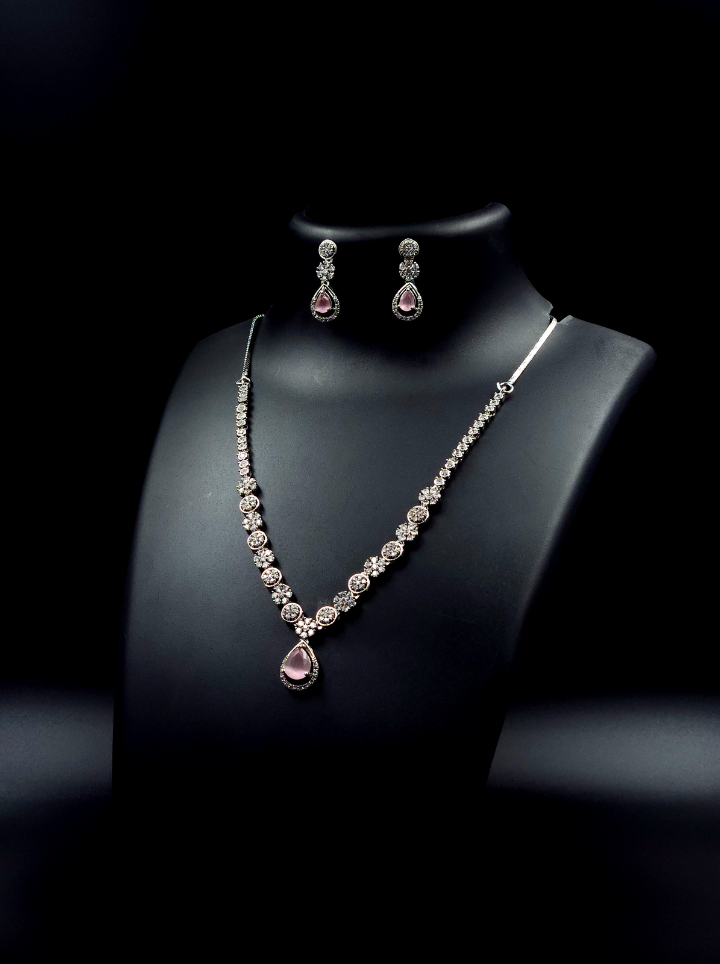 Pink diamond Necklace set