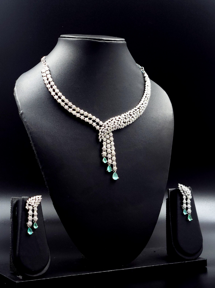 Trendy American Diamond Necklace Set