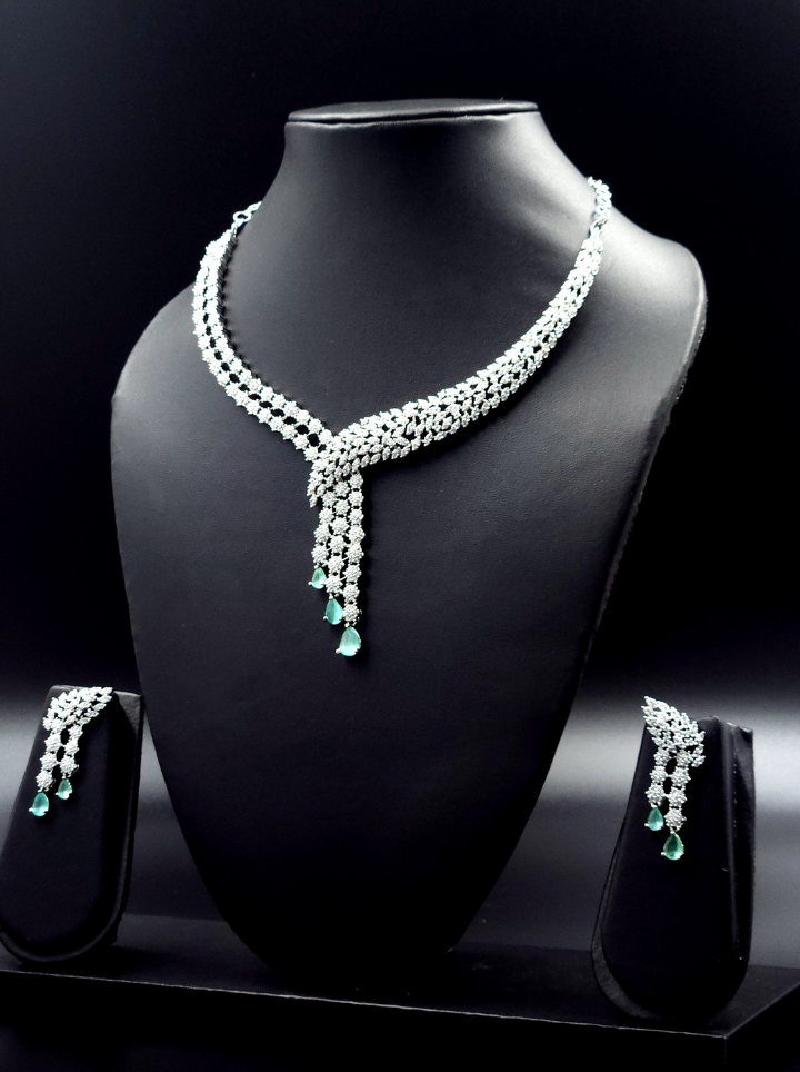 Trendy American Diamond Necklace Set