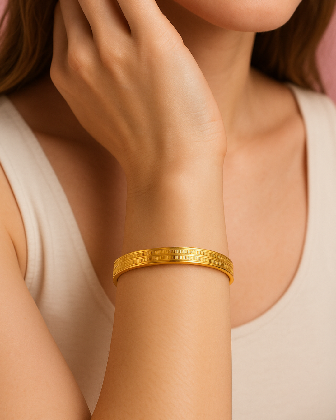 Bangle style Golden Bracelet