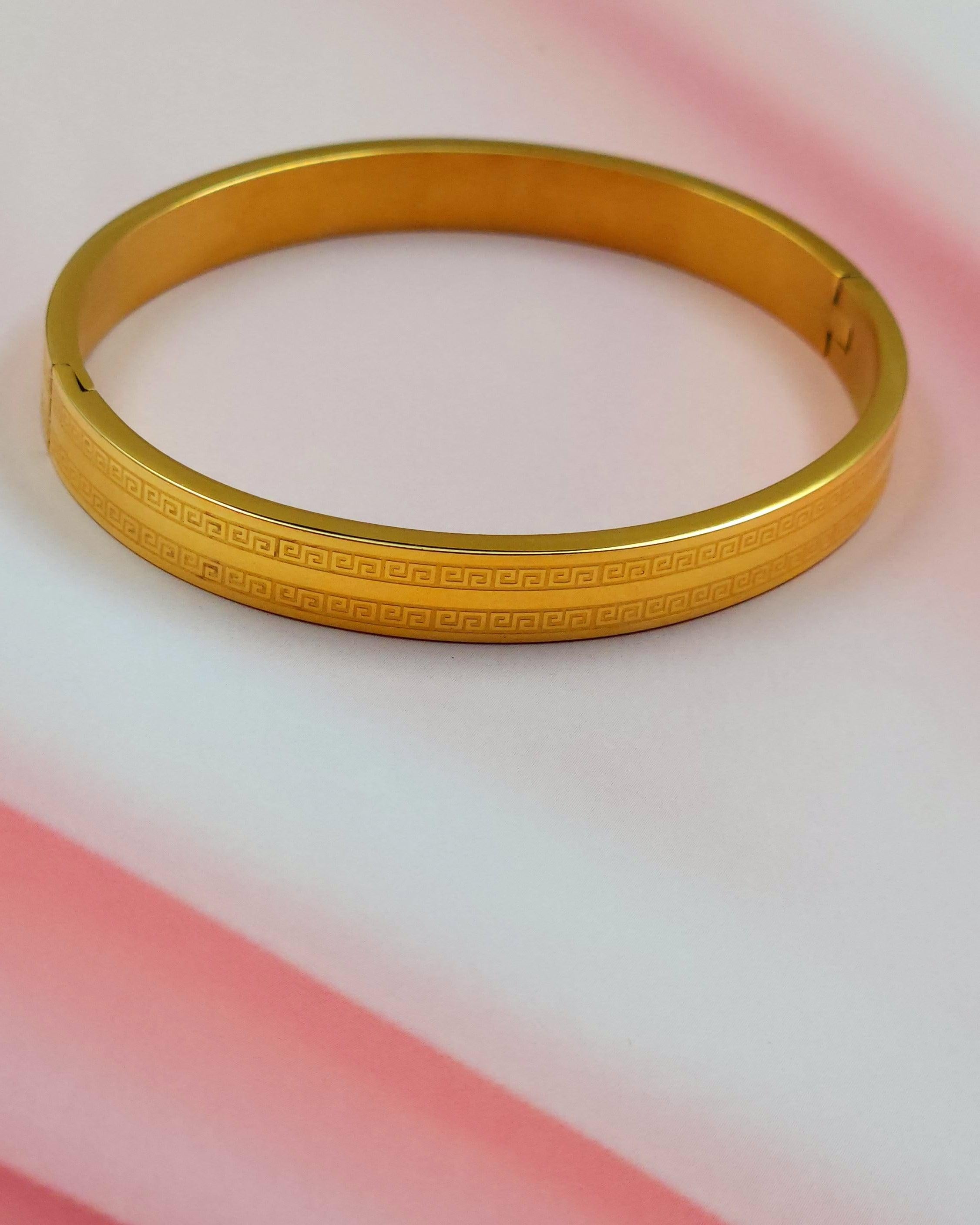 Bangle style Golden Bracelet