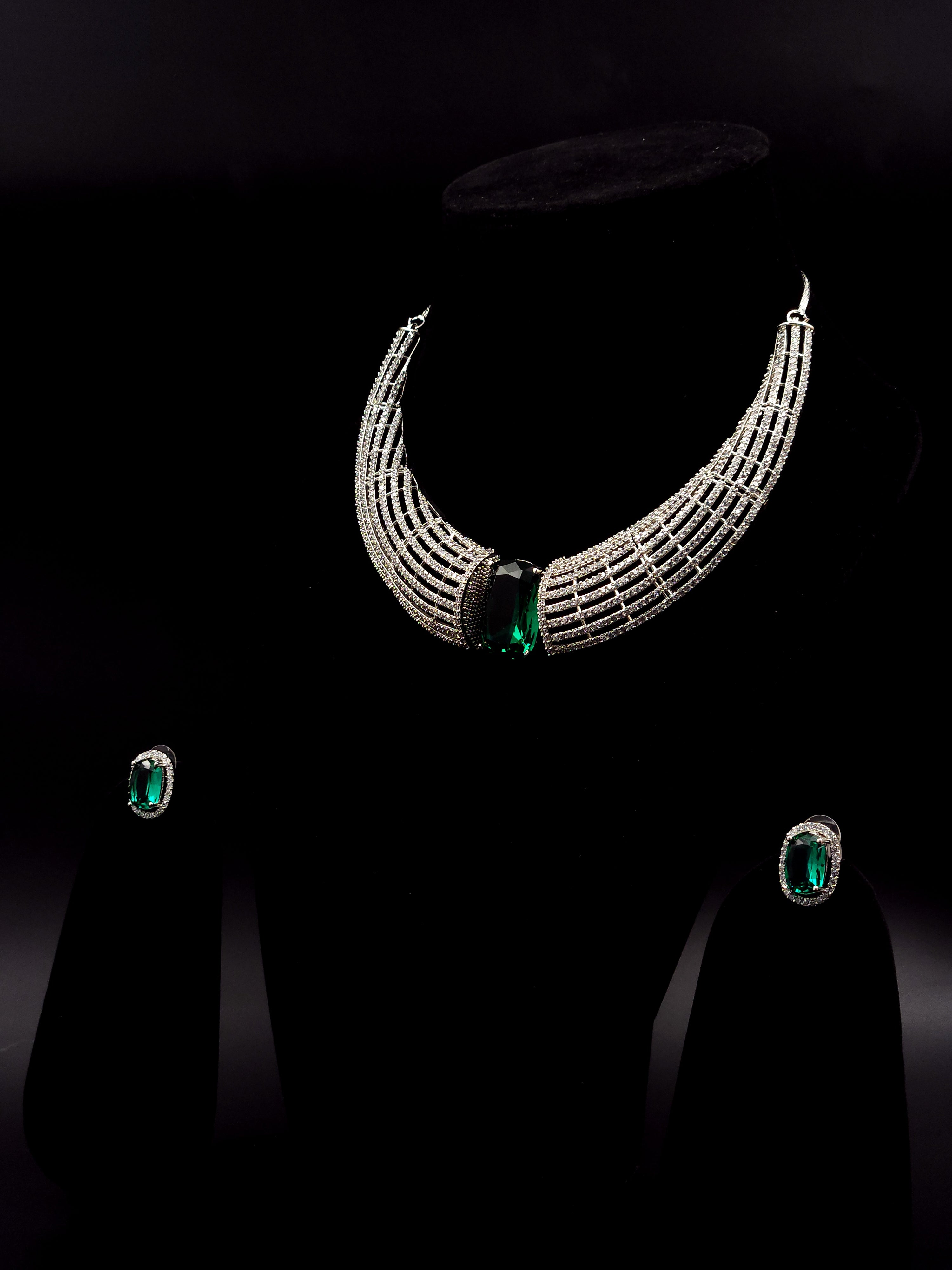 Elegant AD Hasli Neckpiece- Green
