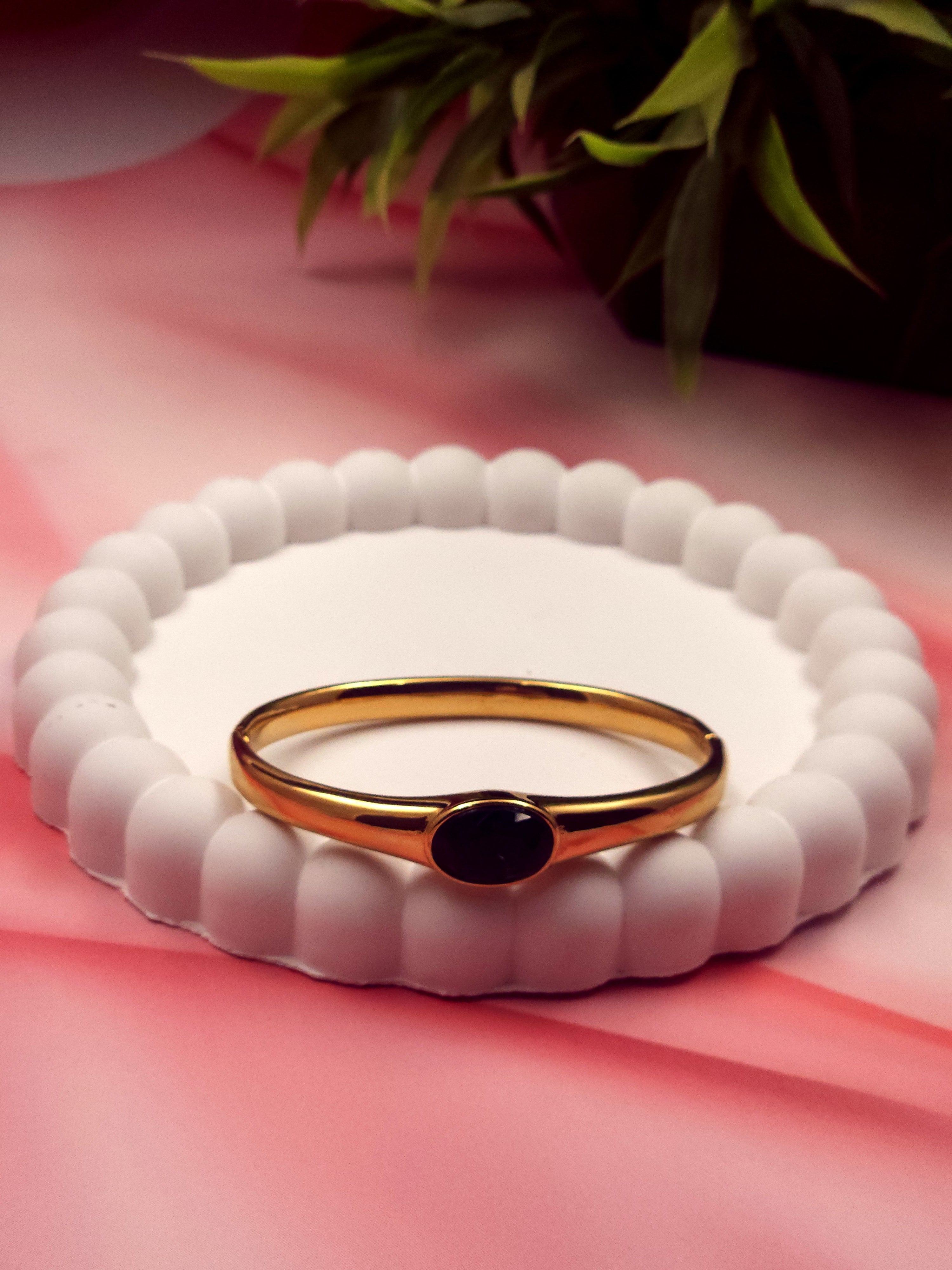 Mystic Hamsa Bracelet - Green Stone