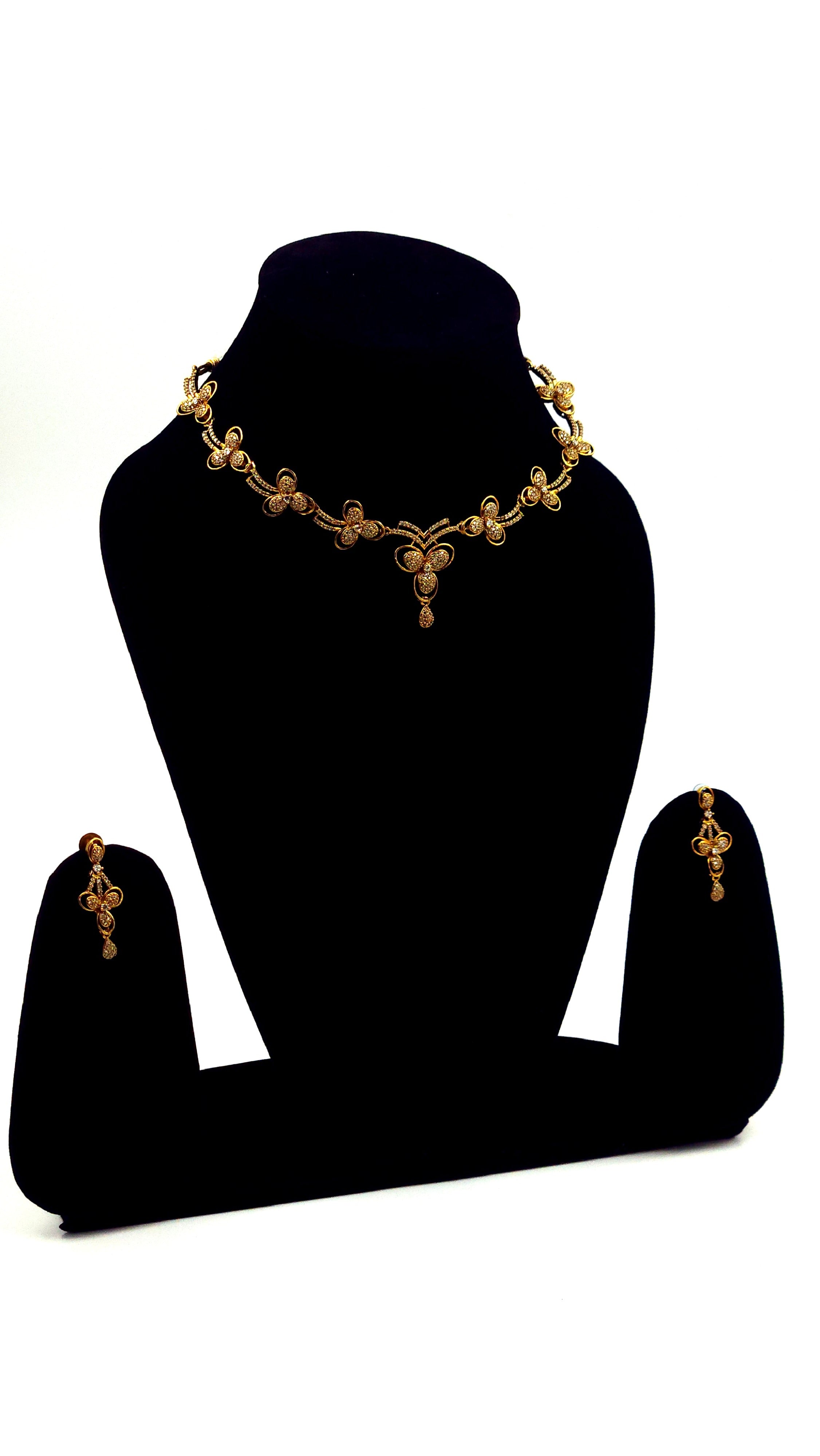 Elegant Golden AD Necklace