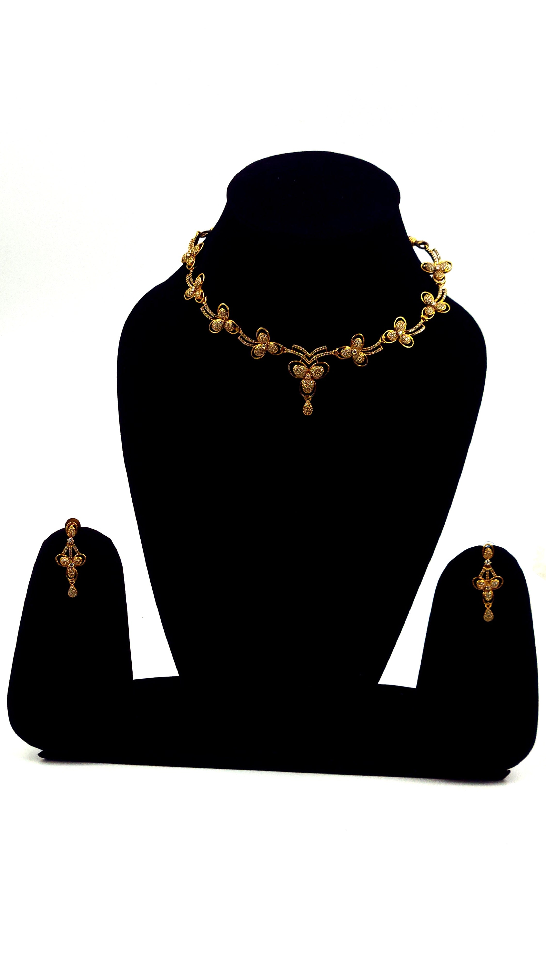 Elegant Golden AD Necklace