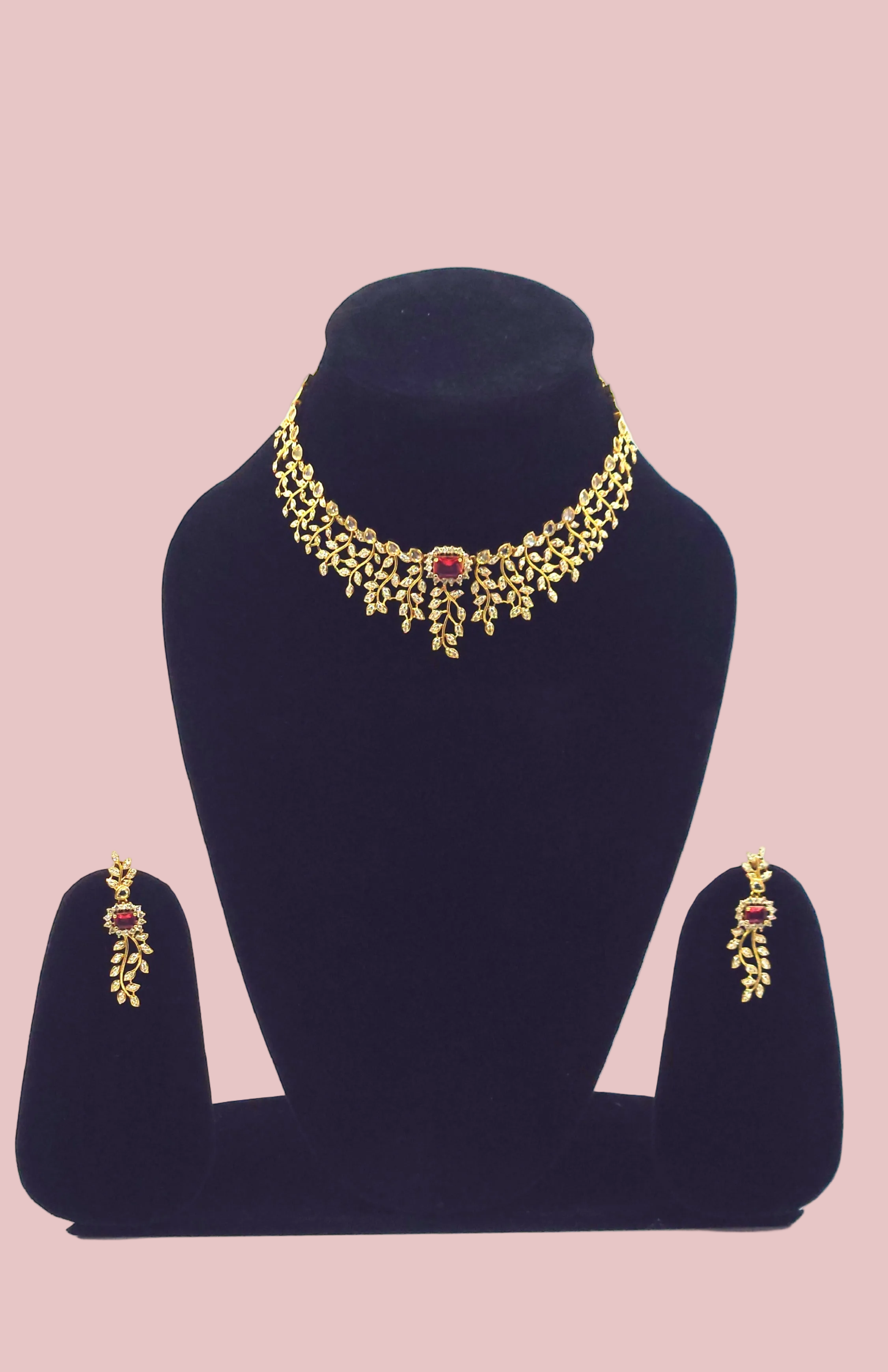 Floral Leaf AD Necklace