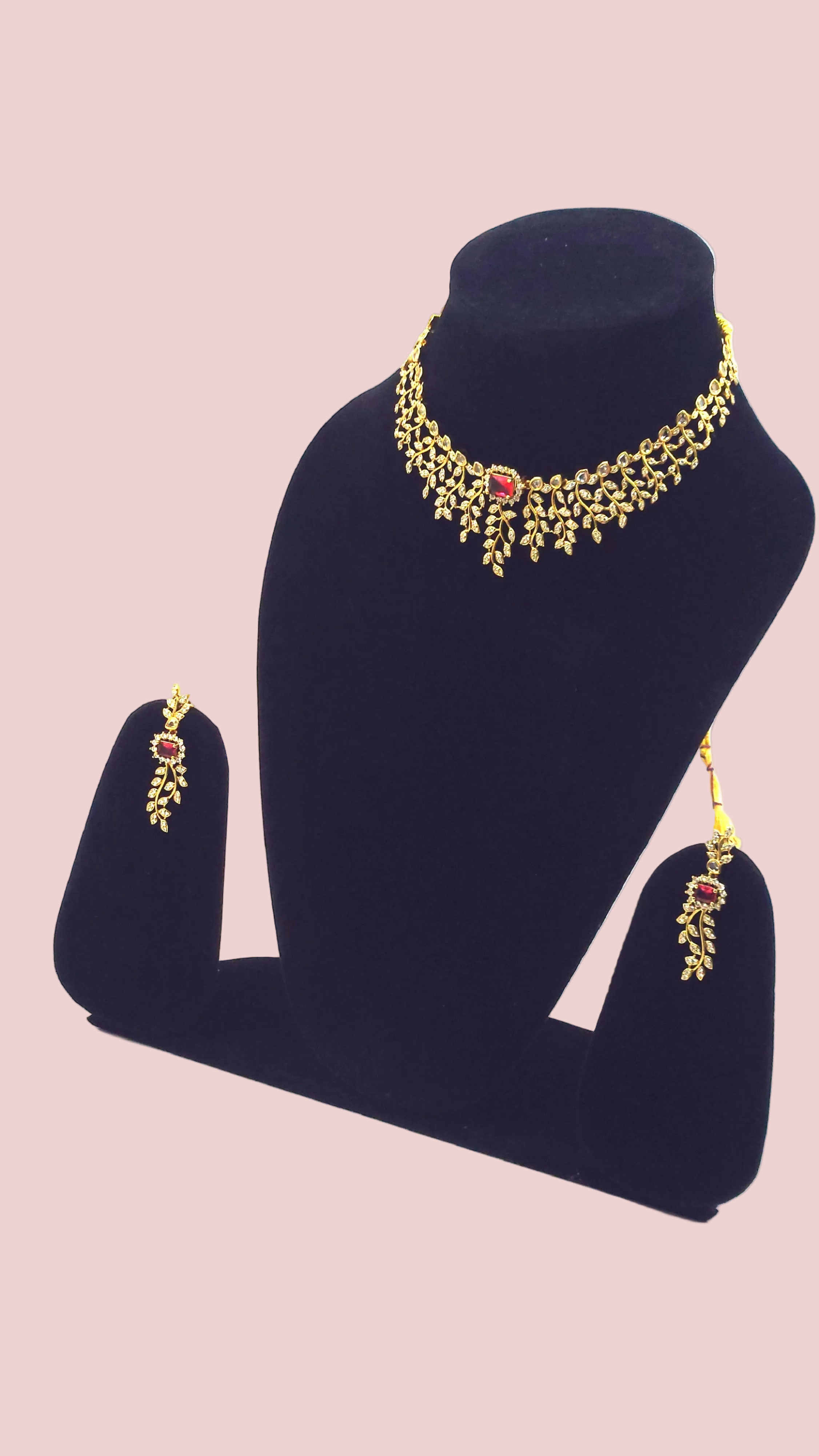 Floral Leaf AD Necklace