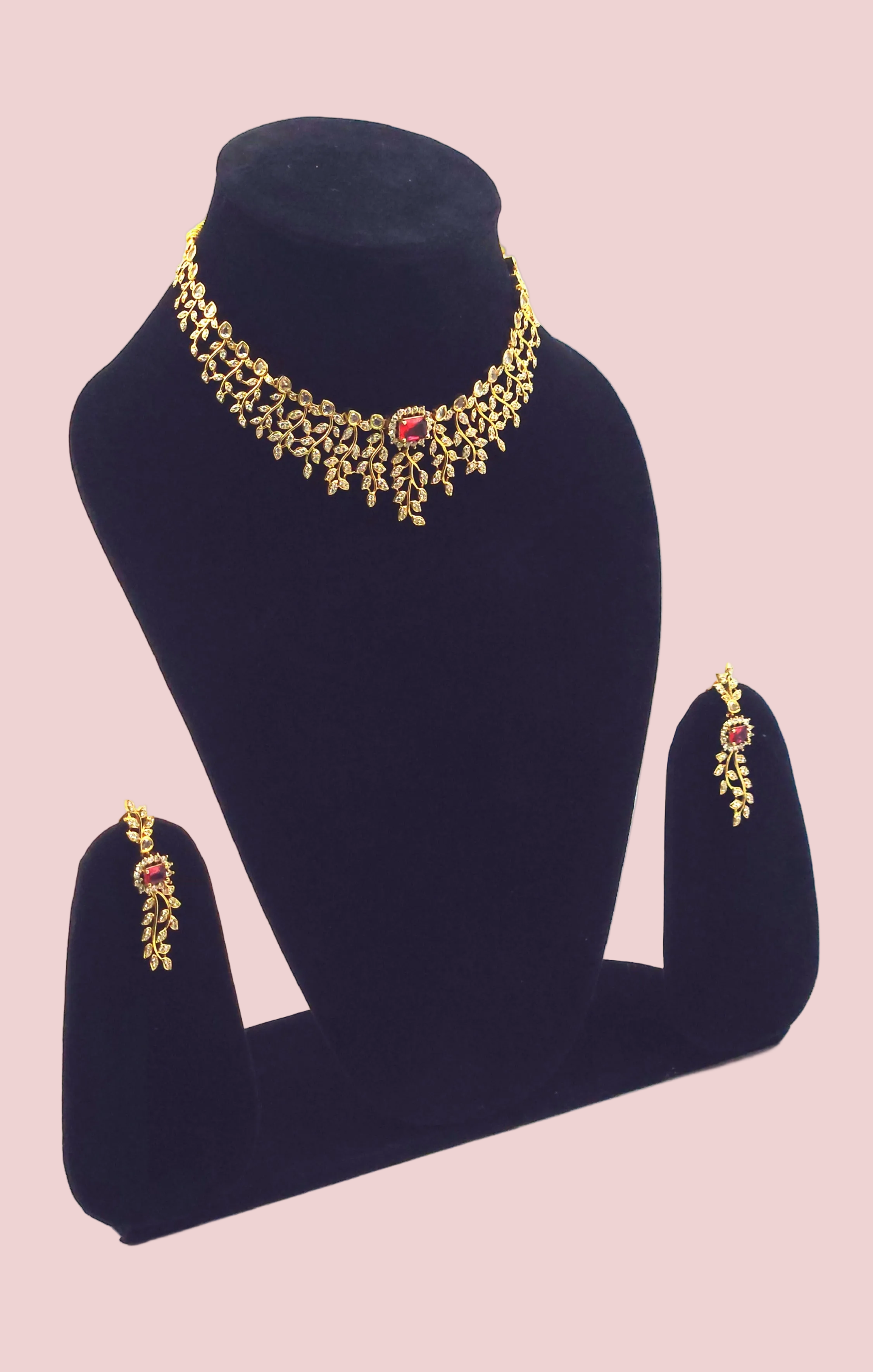 Floral Leaf AD Necklace