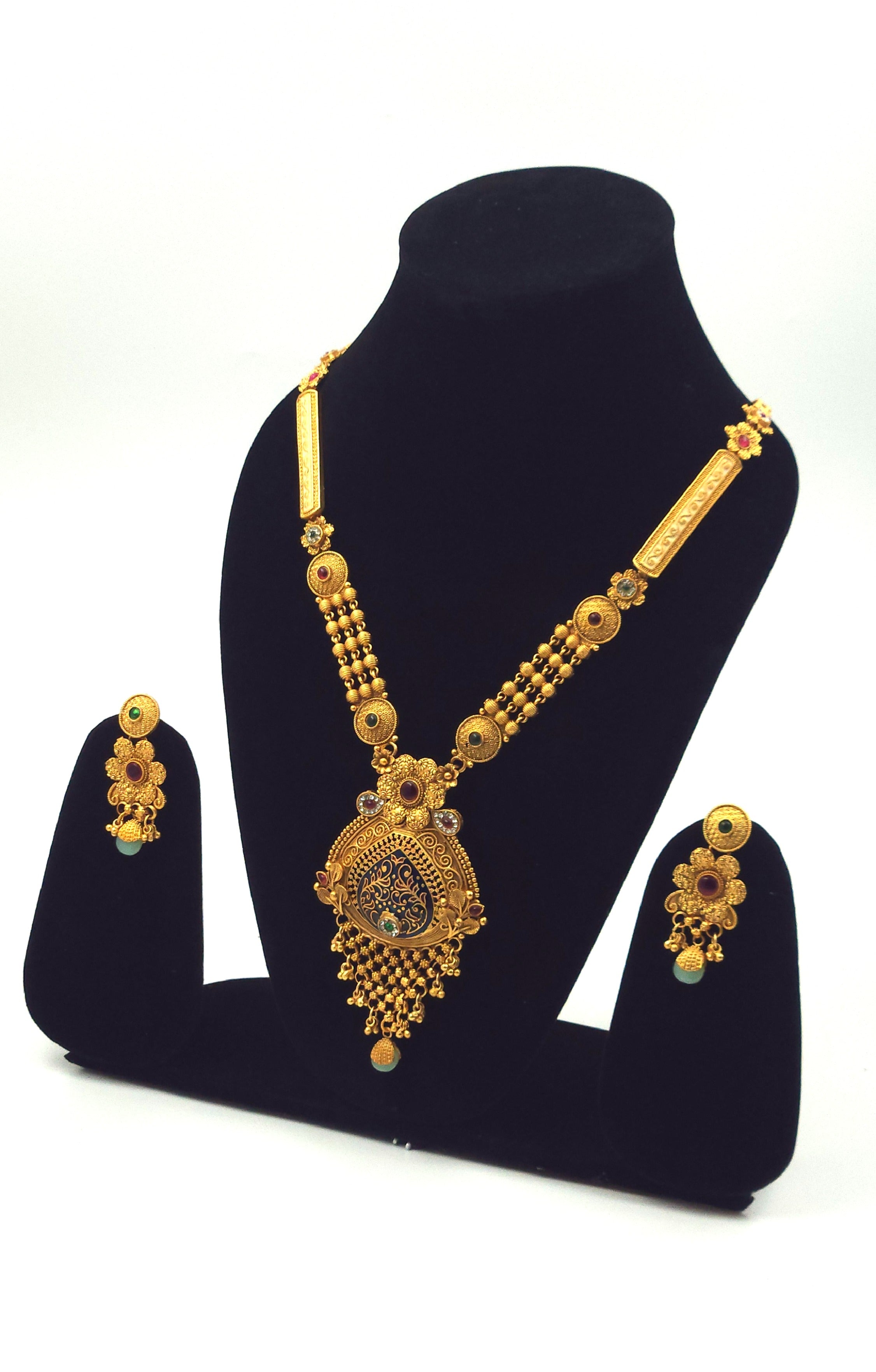 Golden Premium Rajwadi Neckpiece