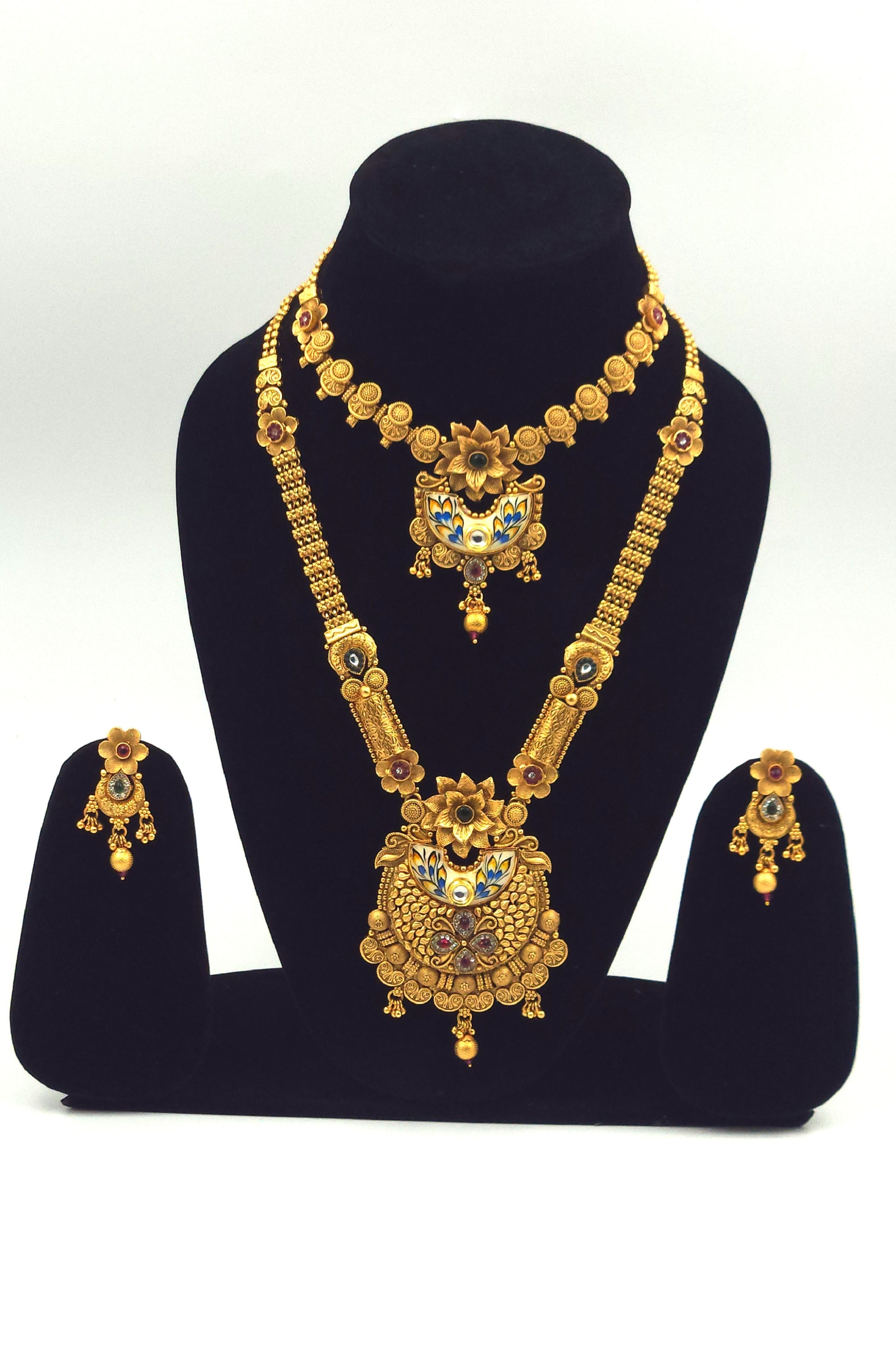 Rani Golden Premium bridal Combo Neckpiece