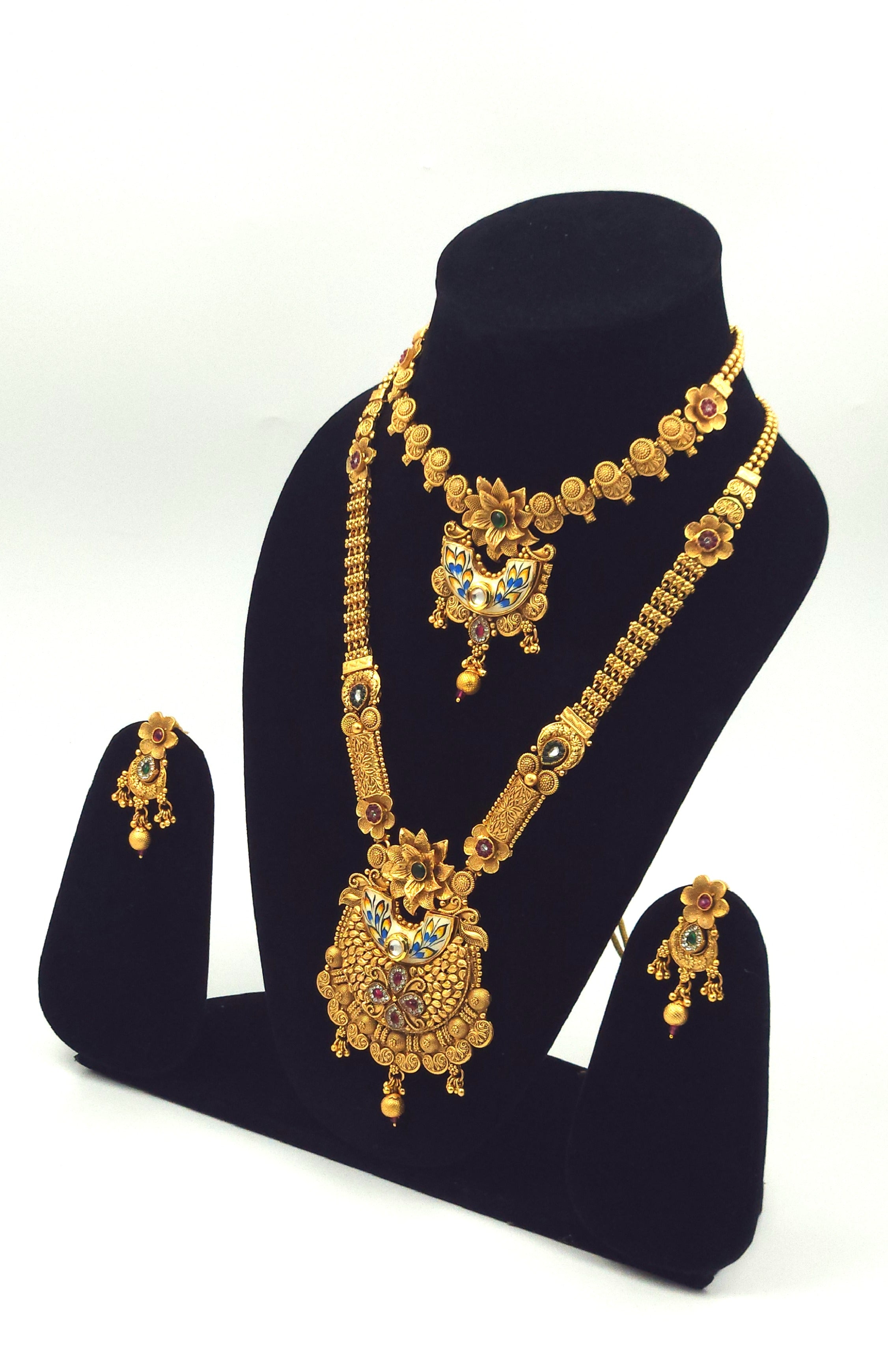 Rani Golden Premium bridal Combo Neckpiece