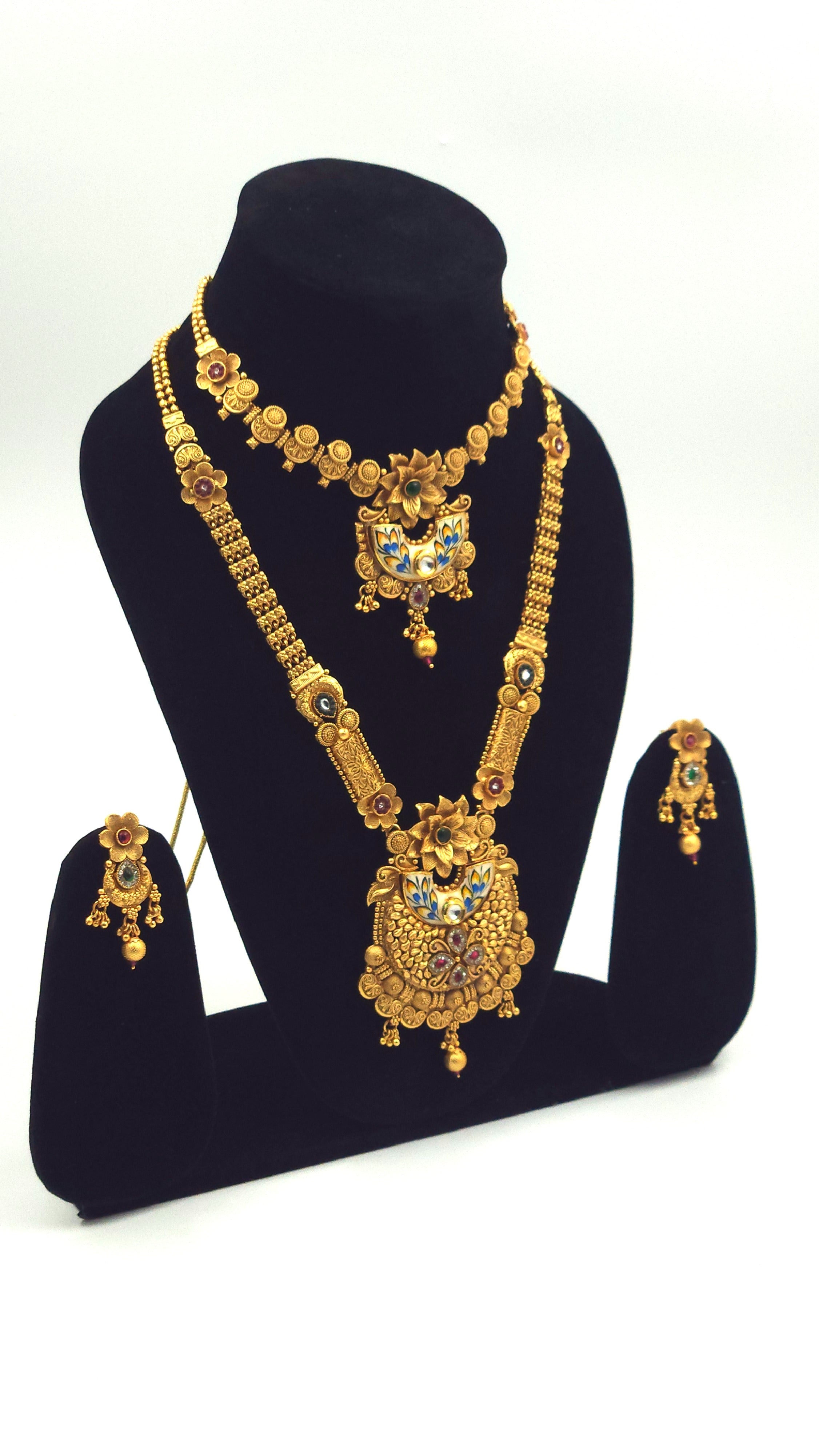 Rani Golden Premium bridal Combo Neckpiece
