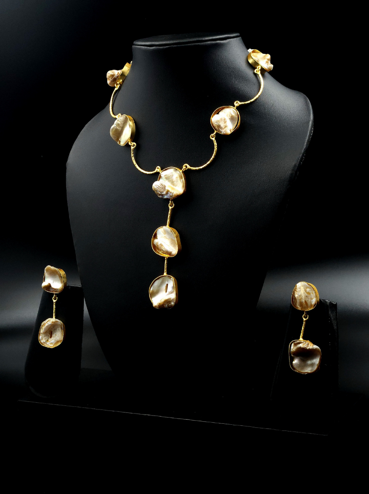 Raw Stone Necklace with beautiful long pendent
