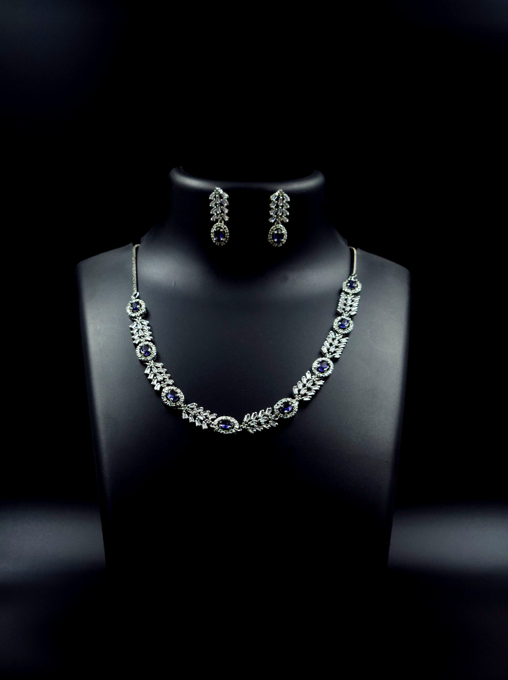 Small Stone Sapphire Necklace set
