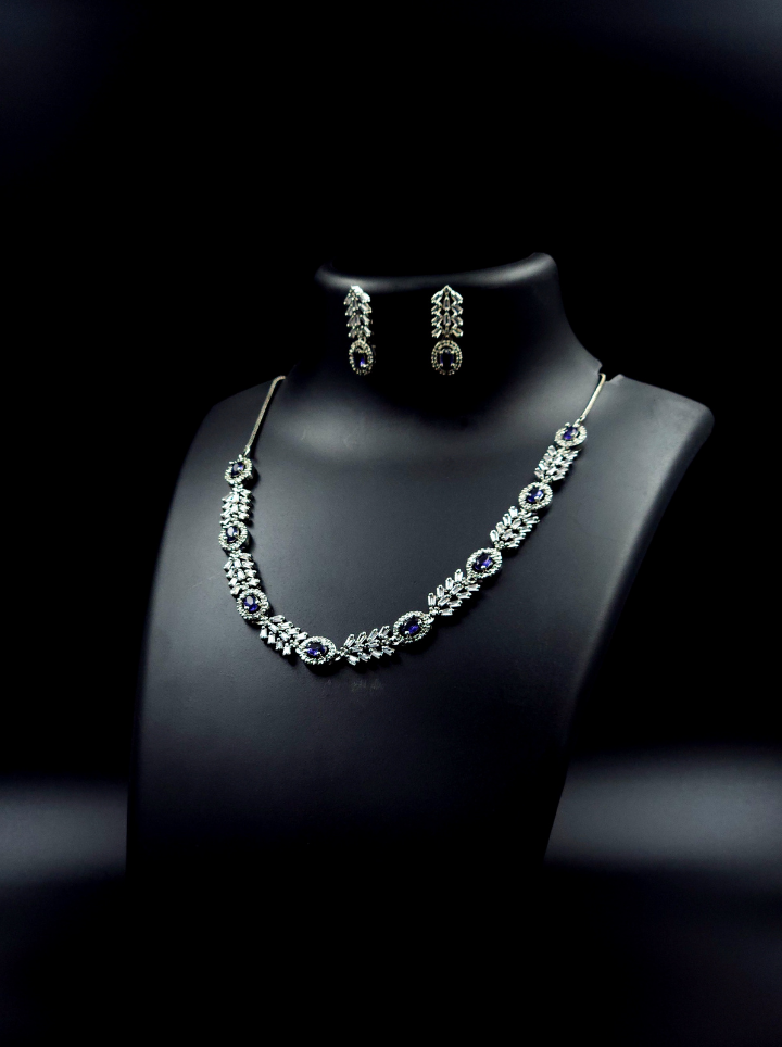 Small Stone Sapphire Necklace set