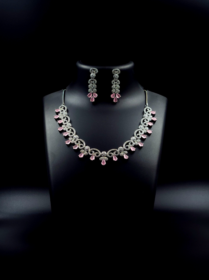 Pink Diamond Necklace Set