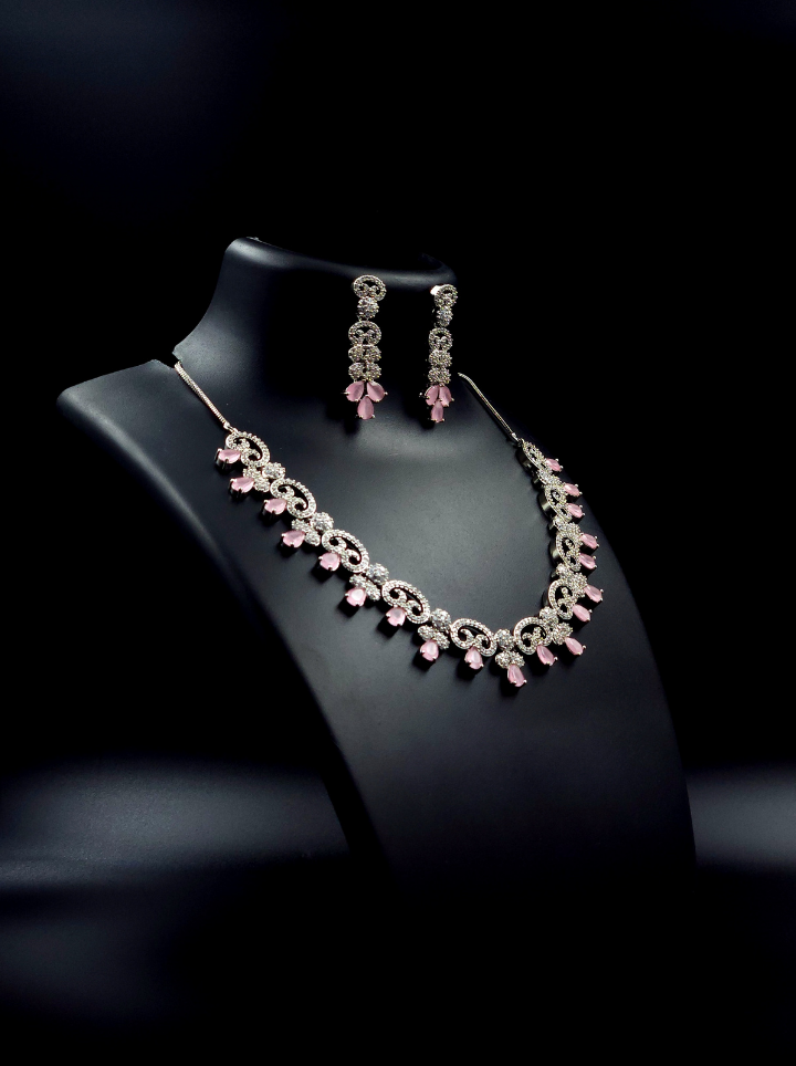 Pink Diamond Necklace Set