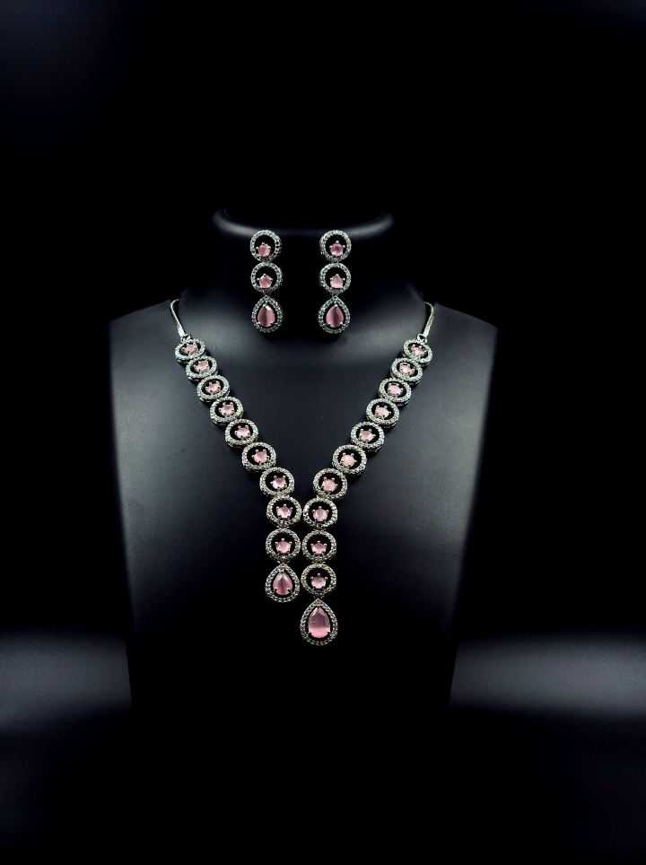 Pink Diamond Necklace Set