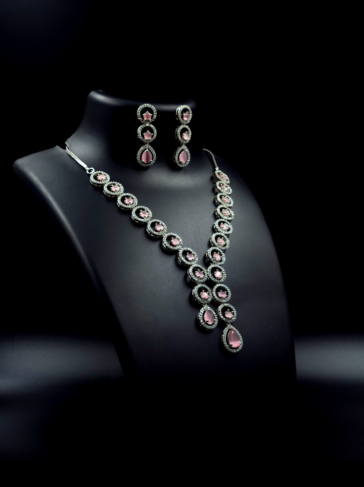 Pink Diamond Necklace Set