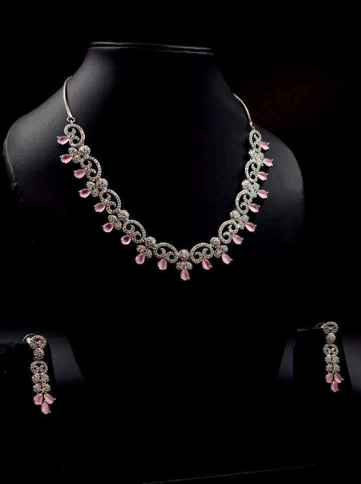 Rose Diamond Necklace Set