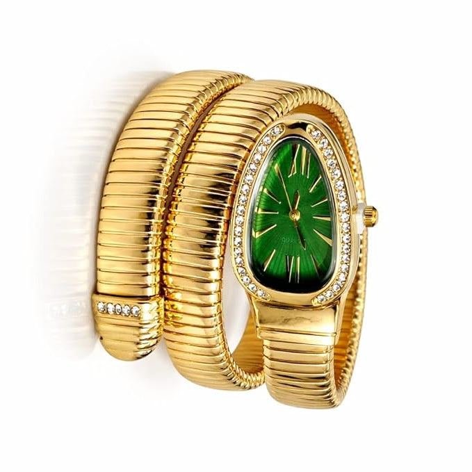 Golden Snake Watch with Spiral Bracelet