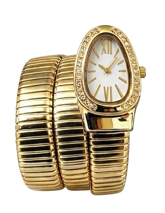 Golden Snake Watch with Spiral Bracelet