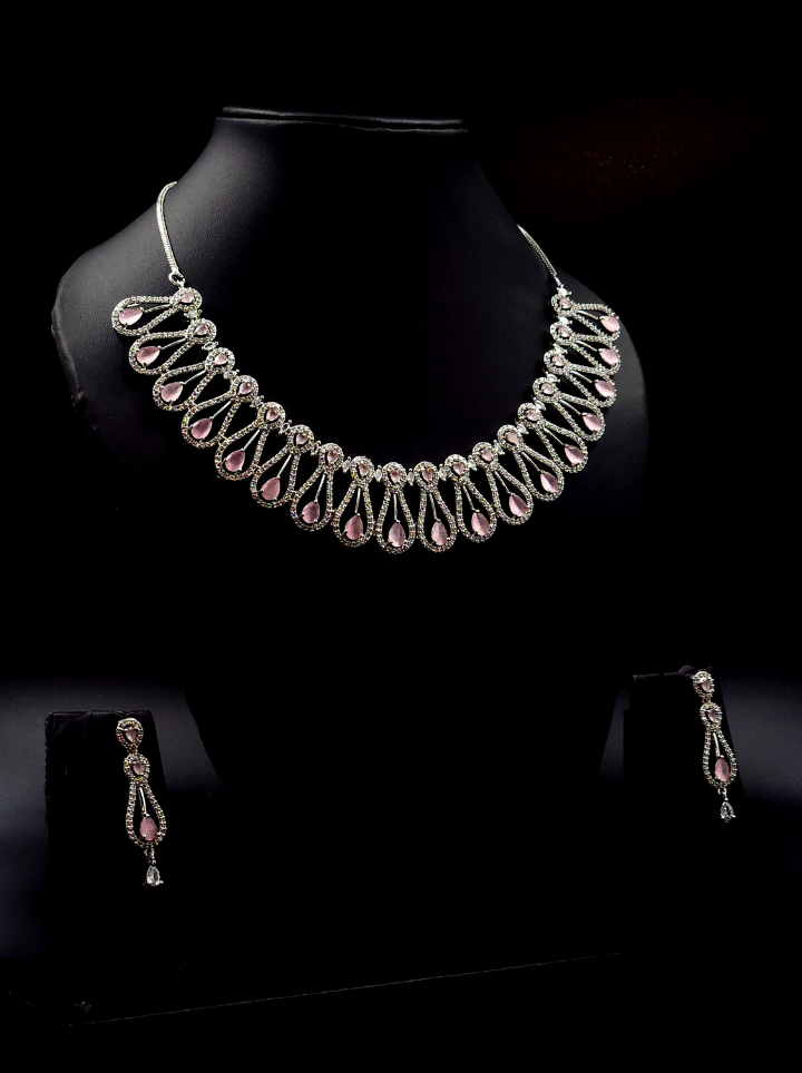 Party Wear Rose Diamond Nacklace