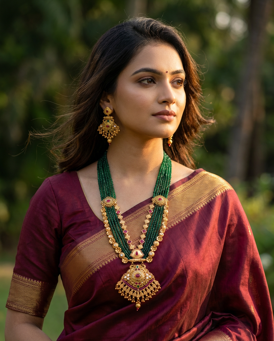 Emerald Golden Rajwadi Set